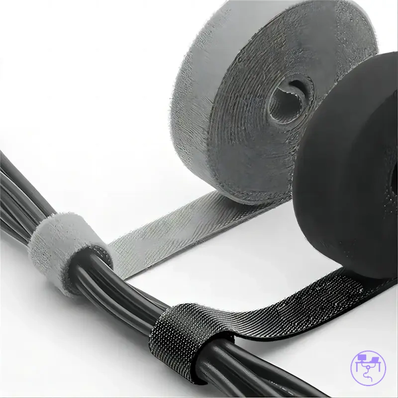 Hook and loop cable ties for wrapping USB, earphone, and mouse cords
