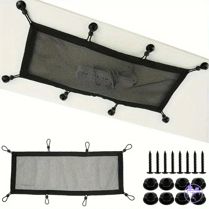Under desk cable management net for holding cords below a table