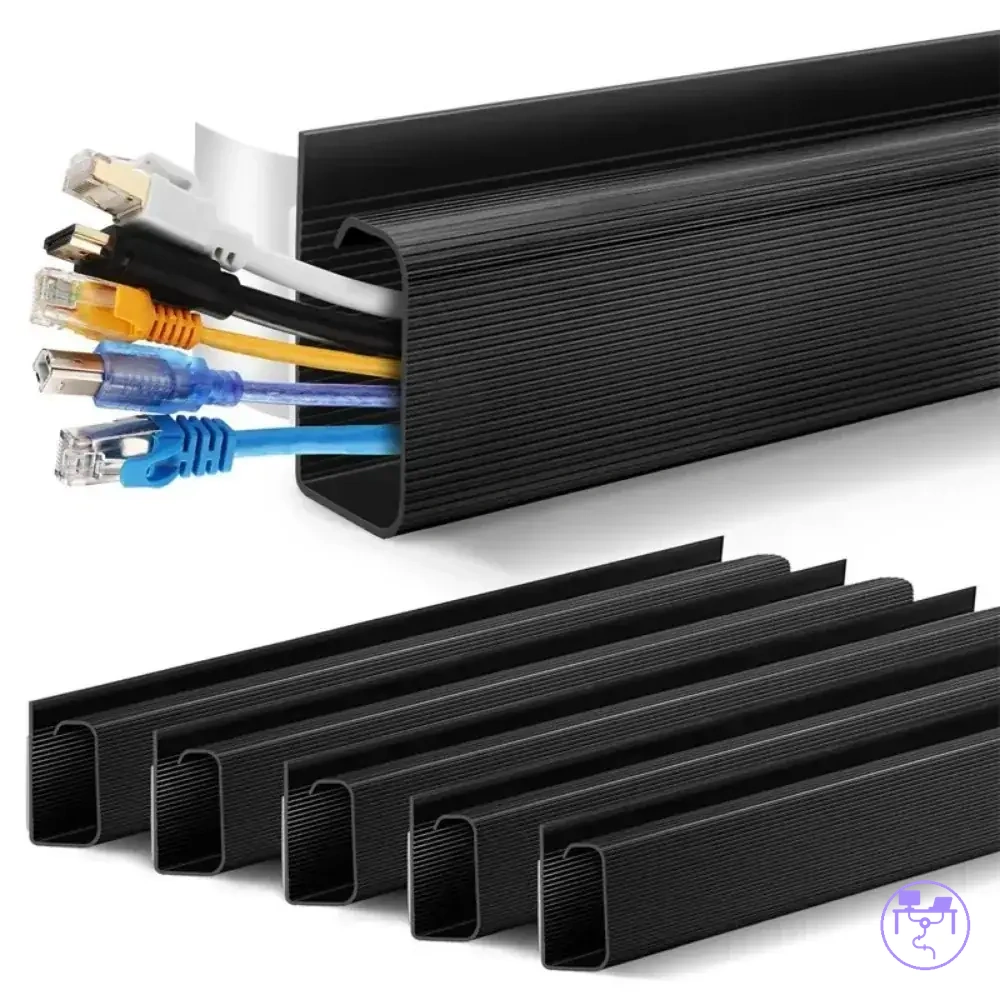 Goulotte en PVC sous bureau pour cacher et guider les fils